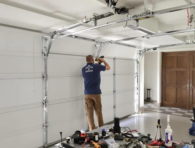 Parma Garage Door Repair certified technician performing precision garage door repair in Parma