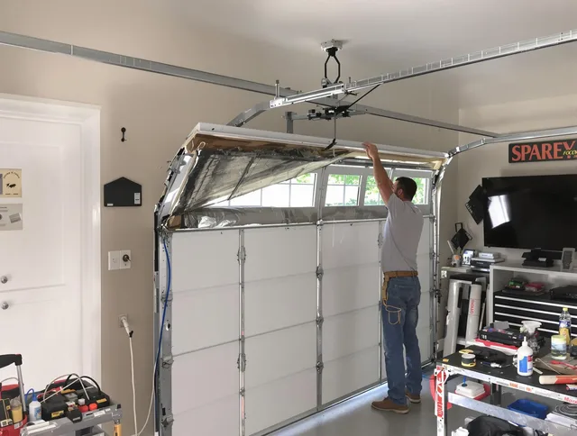 Garage door section replacement by Parma Garage Door Repair in Parma